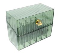 IWOWHERO Dustproof Lipstick Holder Organiser with Flip-Top Lid, Pet Lightweight Cosmetic Display Box for Desktop and Bedroom, Decorative Green Finish