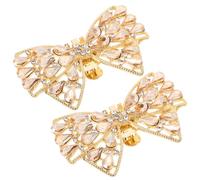 IWOWHERO Elegant 2pcs Shoe Bow Clips with Sparkling Rhinestone Bow Shoe Clip Design Versatile and Removable Alloy Wedding Charm Accessories for Women’s and Bags for Party and Bridal Wear
