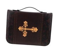 IWOWHERO Elegant Chinese Style Faux Leather Bible Holder Bag with Large Capacity, Multiple Compartments, and Handle for Seamless Scripture Storage and Protection for Temple Visits, Travel,