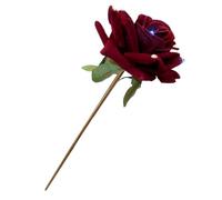 IWOWHERO Elegant Rhinestone Red Rose Hair Stick for Bun and Ponytail Strong Chinese Hair Pin Accessory for Women Vintage Floral Chopstick for Wedding and Daily