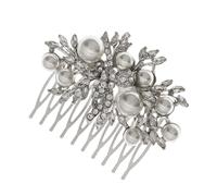 IWOWHERO Elegant Vintage Pearl Rhinestone Bridal Hair Comb for Women Stylish Flower Hairpin Accessory for Weddings Parties Dinners Lightweight Retro Headpiece