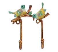 IWOWHERO Enamel Bird Branch Wall Hook for Clothes and Keys Metal Decorative Coat Hanger with Artistic Bird Motif Easy to Install Wall Mounted Organizer for Hallway Entryway Bedroom