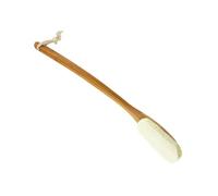 IWOWHERO Ergonomic Long Handle Loofah Bath Brush for Shower Bamboo Oval Body Scrubber with Hanging Exfoliating Skin Massager for Deep Pore Cleansing and Relaxing Spa Experience
