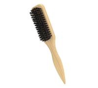 IWOWHERO Ergonomic Wood Beard Brush with Boar Bristles for Men Mustache Comb for Beard Grooming and Shaping Promotes Growth and Controls Fade Suitable for Home and Barber Use Khaki Handle