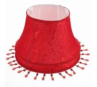 IWOWHERO European Retro Cloth Art Lampshade, Large Red 25cm Diameter, Elegant Fabric Light Cover for E27 Table and Floor Lamps, Vintage Style Home Decor Accessory
