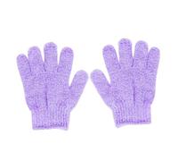 IWOWHERO Exfoliating Bath Gloves Pair Candy Color Purple Nylon Shower Scrub Gloves for Body Exfoliation Suitable for Skin Types