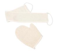 IWOWHERO Exfoliating Glove Body Exfoliator Bath Mitt for Removing Dead Skin Cells and Promoting Blood Circulation - Dual-Sided Dotted Flat Mouth Design with Edged Back Belt