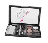 IWOWHERO Eyebrow Makeup Kit 6 Colors Eyebrow Powder Set Brow Brush for Ladies Daily Makeup for Home and Travel