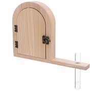 IWOWHERO Fairy Door Outlet Cover with Built Hydroponic Vase Wooden Socket Protector Plate for Nursery Playroom Decorative and Wall Socket Guard with Test Tube Plant Propagation