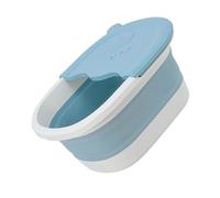 IWOWHERO Foldable Foot Washing Basin Blue PP Multifunctional Foot Soak Tub for Home Use Safe Material Easy to Clean Space-saving Storage Bucket Suitable for Bathrooms and Living Rooms