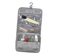 IWOWHERO Foldable Toiletry Bag TSA Approved Drawstring Travel Bag Large Capacity for Cosmetics Travel Toiletries Organizer Hook Hand Strap Light Grey
