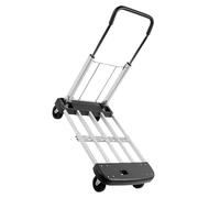IWOWHERO Folding Hand Cart with Four Silent Wheels, Portable Practical Luggage Trolley for Home and Office, Compact Folding Platform Truck for Shopping and Material Transport