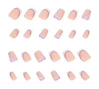 IWOWHERO French Leaf Glitter Press On Nails Set Stylish Plastic False Nail Tips for Women and Teens for Easy Application