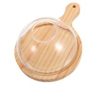 IWOWHERO Glass Smoking Dome Food Cover with Wooden Tray Transparent Heat-resistant Infuser Dome for Molecular Cuisine Restaurant Presentation and Food Display