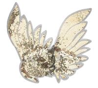 IWOWHERO Gold Sequin Embroidered Wing Patch DIY Clothing Sewing Applique for Repairing and Decorating Costumes Elegant Design for Jackets Dresses and Party Wear