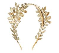 IWOWHERO Golden Leaf Headband Olive Leaf Bridal Accessory Baroque Style Headpiece for Wedding Anniversary