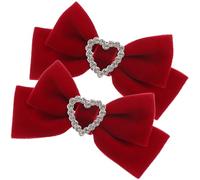 IWOWHERO Hair Bows for Girls Red Velvet Bow Hairpin Alligator Clips Cute Bowknot Hair Accessories for Teen Girls Boys and Accessories for Boy