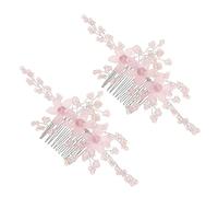 IWOWHERO Hair Side Combs Bride Wedding Flowers Bridesmaids Hair Piece Vintage Bridal Headpiece Decorative Crystal Flower Hairpins