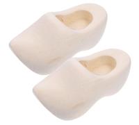 IWOWHERO Handmade Miniature Wooden Shoes Keychain, 4cm Unfinished Dutch Klompen for Dollhouse Decor, DIY Craft Accessory for Miniature House Decoration