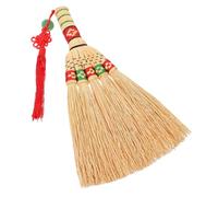 IWOWHERO Handmade Woven Bed Broom Short Handle Corn Broom Natural Straw Home Cleaning Brush Suitable for Sofa Carpet Desktop Dusting