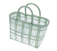 IWOWHERO Handwoven Small Green Jelly Tote Bag for Women Retro Style Summer Beach Basket with Strap Smooth Surface Casual Shopping Container