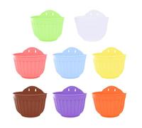 IWOWHERO Hanging Flower Pot Balcony Planter Assorted Color Plastic Wall Container Decorative Practical Chic Style for Home and Gardens