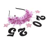 IWOWHERO Happy Year Headband Star Accents Lightweight Multi-use Headwear for Parties and Celebrations Comfortable Fit for Adults and Teens Festive Hair Accessory for Events