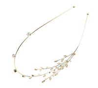 IWOWHERO Headband Hair Accessories Floral Bride Embellished Formal Rhinestones Fashion Hairband Hoop Wedding Women Girl Bridal Hair Accessories Accessory Trendy Vines Golden Alloy