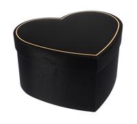 IWOWHERO Heart Shape Black Box with Lid Heart Shaped Flower Storage Box for Bouquet Wrapping and Presentation for Valentine’s Day and Special Occasions