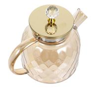 IWOWHERO High Borosilicate Glass Water Pitcher with Lid Amber Large Capacity Jug for Tea Juice and Cold Drinks Household Use with Enlarged Handle Easy to Clean