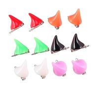 IWOWHERO Horn Hair Clips Set 12 Pcs Devil Horn Hair Clips for Halloween Costumes Headwear