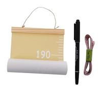 IWOWHERO Kids Growth Chart Wall Decor for Bedroom, Hanging Height Measurement Ruler with Canvas Material, Yellow Tape Measure and Marker, Nursery Wall Hanging for Boys and Girls