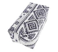 IWOWHERO Large Capacity Makeup Bag Organizer for Travel with Zippered Storage and Pencil Case Design Beige Elephant Print Cosmetic Container for Efficient Beauty Essentials Management