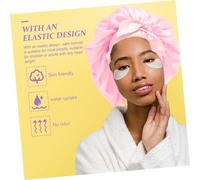 IWOWHERO Large Satin Shower Hat with Bow Elastic Hair Cap for Women and Bonnet for Bathing and Face Washing Suitable for Short to Long Hair Practical and Stylish Protection