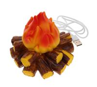 IWOWHERO LED Fake Campfire Night Light USB Powered Flameless Table Lamp Simulated Flame Resin Decorative Lamp for Bedroom Indoor Festival Party Atmosphere