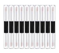IWOWHERO Lip Gloss Tubes Plastic Bottles Refillable Double Ended 10pcs 4ml with Rubber Stoppers for DIY Lip Balm and Eyebrow Liquid Daily Use