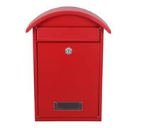 IWOWHERO Lockable Wall Mount Mailbox for Outdoor Use Weatherproof Red Letterbox with Spacious Storage for Letters Magazines Parcels Secure Keyed Lock for Home and Office Organization
