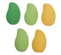 IWOWHERO Makeup Powder Puff Set with Strong Grasping Power and Comfortable Hand Feel 5 Pcs Mango-shaped Sponge Cosmetic Tools Random Color for Makeup Use