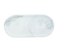 IWOWHERO Marble Pattern Bathroom Storage Tray Vanity Plate Ceramic Jewelry Holder for Bathroom Countertop Organization White