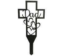 IWOWHERO Metal Memorial Cross Cemetery Stake Rainproof Decorative Garden Adornment for Graves and Lawns Outdoor Ground Sculpture for Family and Friends Remembrance