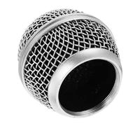 IWOWHERO Microphone Ball Head Mesh Grill Cover High-End Silver Semi-Steel Mesh Replacement 1 Piece for Vocal Performances and Recording Studios