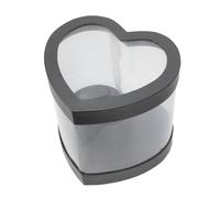 IWOWHERO Mini Heart-shaped Flower Box Black, Florist Arrangement Holder for Bouquet Packaging, Fresh Rose Display Case for Valentine’s Day Wrapping and Party Favor Container