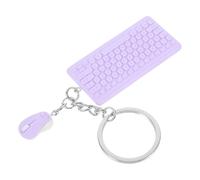 IWOWHERO Mini Keyboard and Mouse Keychain, Cute Purple Miniature Tech Charm for Backpacks and Handbags, Novelty Tiny Electronics Accessory for Boys and