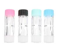 IWOWHERO Mini Travel Contact Lens Case for Rgp Hard Lens Protective Lightweight Storage Box with Transparent Lid Portable Cosmetic Container Holder Set of 4 Colours