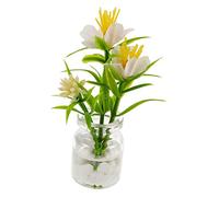 IWOWHERO Miniature Bonsai Potted Plant Faux Greenery Ornament for Home Desk Dollhouse Decoration No Maintenance Required for Bookshelves Windowsills