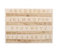 IWOWHERO Montessori Wooden Braille Board for Beginners, Educational Braille Letter and Number Tracing, Tactile Learning Tool for Blind, Mixed Color Wooden Letter Board