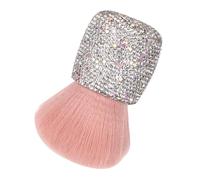 IWOWHERO Mushroom Head Nail Art Brush Pink Mini Makeup Brush for Nail Dust and Blush with Plastic Handle for Makeup Beginners and Artists Travel On-the-go Touchups
