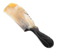 IWOWHERO Natural Ox Horn Comb Smooth Handle Anti-static Household Hairdressing Tool for Men and Women Scalp Massage Detangling Suitable for Thick Curly Hair Random Color