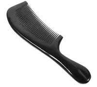 IWOWHERO Natural Ox Horn Comb Thickened Handle Scraping Massage Styling Tool for Women Non-slip Polished Hairbrush with Fine Teeth Unique Corrugated Design Comfortable Grip Color May Vary