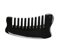 IWOWHERO Natural Ox Horn Hair Comb Multi-Functional Scalp and Back Massage Tool Portable Pocket Comb for Men and Women Black